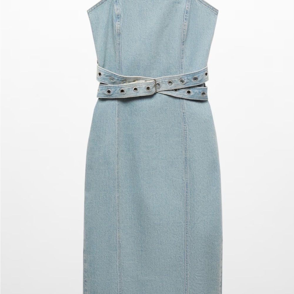 Mango Blue Denim Midi Dress - Picture 7 of 11